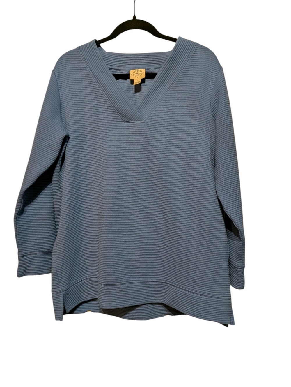 St. Johns Bay Light Blue V-Neck Ribbed Women's Sweater -
